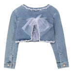 Abel & Lula Giubbino In Denim Tinta Unita con Ricami per Bambina 5369XX AZZURRO ABEL & LULA 