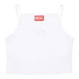 Diesel Canotta Bretelline Tinta Unita con Stampa Brillantinata per Bambina J02201 BIANCO DIESEL 