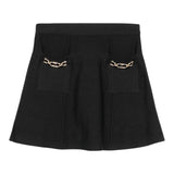 Twinset Gonna Tinta Unita con Elastico In Vita per Bambina 251GJ3QW3 NERO TWINSET 