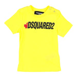 Dsquared2 T-Shirt Girocollo Tinta Unita con Logo per Neonato DQ0833 GIALLO DSQUARED2 