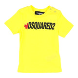 Dsquared2 T-Shirt Girocollo Tinta Unita con Logo per Neonato DQ0833 GIALLO DSQUARED2 