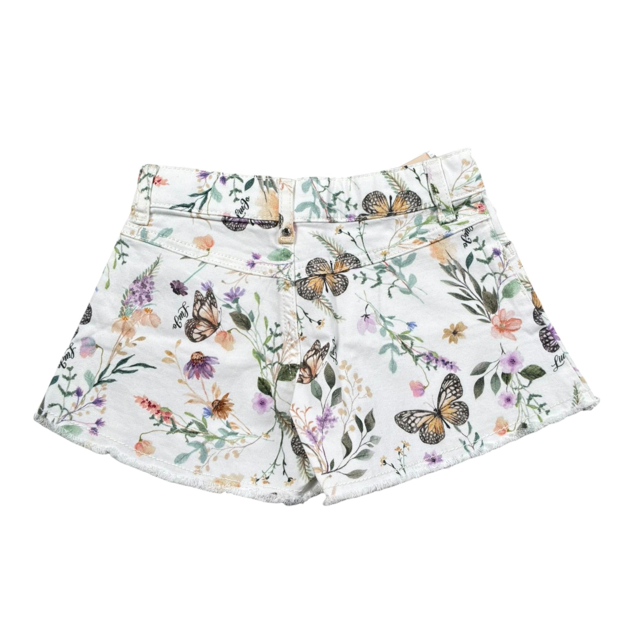 Liu Jo Short Tinta Unita con Stampa Fiori per Bambina KA5060X BIANCO LIU JO 