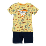 Guess Completo 2 Pezzi T-Shirt-Bermuda Bicolore per Bambino N5GG00K8HM4 GIALLO GUESS 
