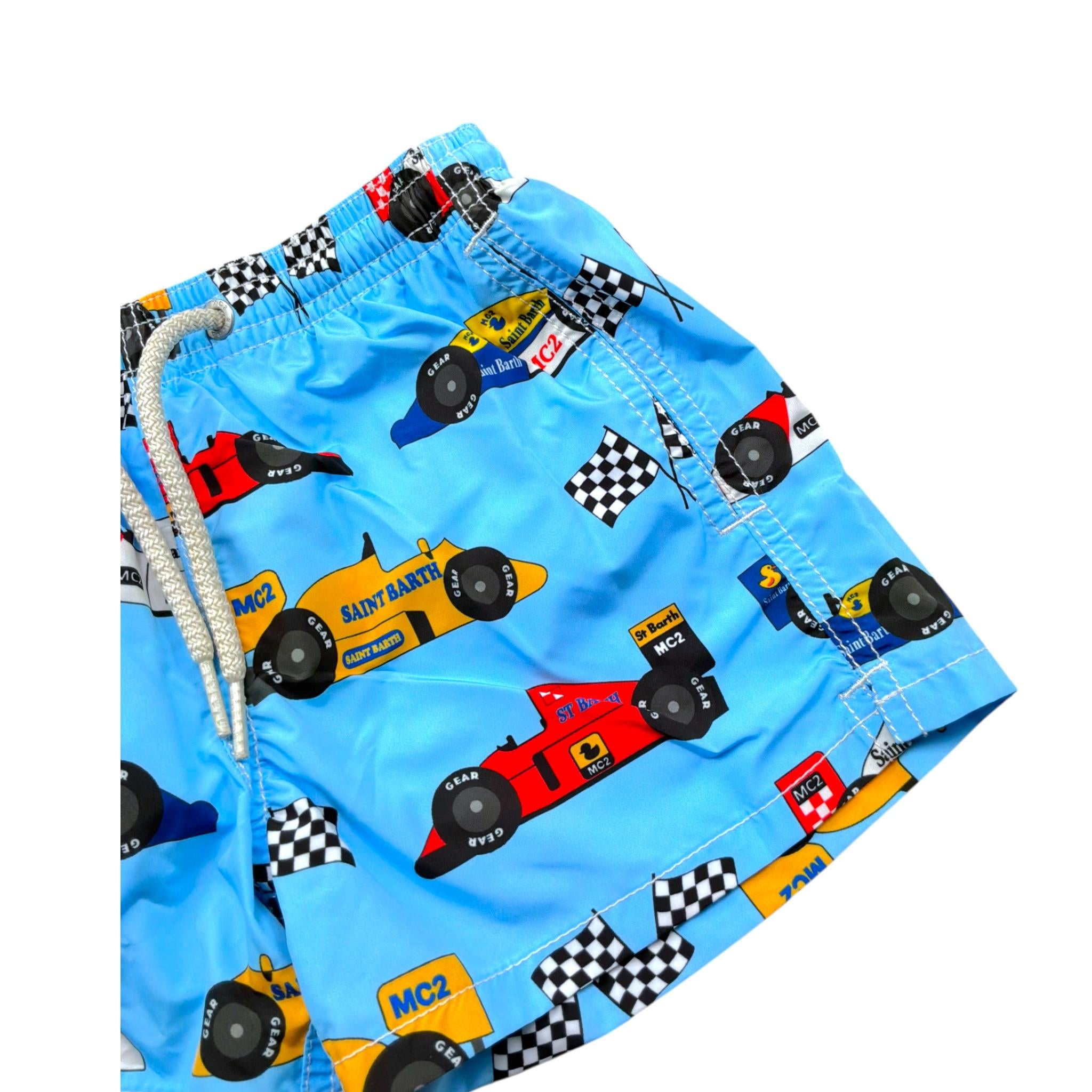 Saint Barth Costume Tinta Unita con Stampa per Bambino SPEED AZZURRO SAINT BARTH 