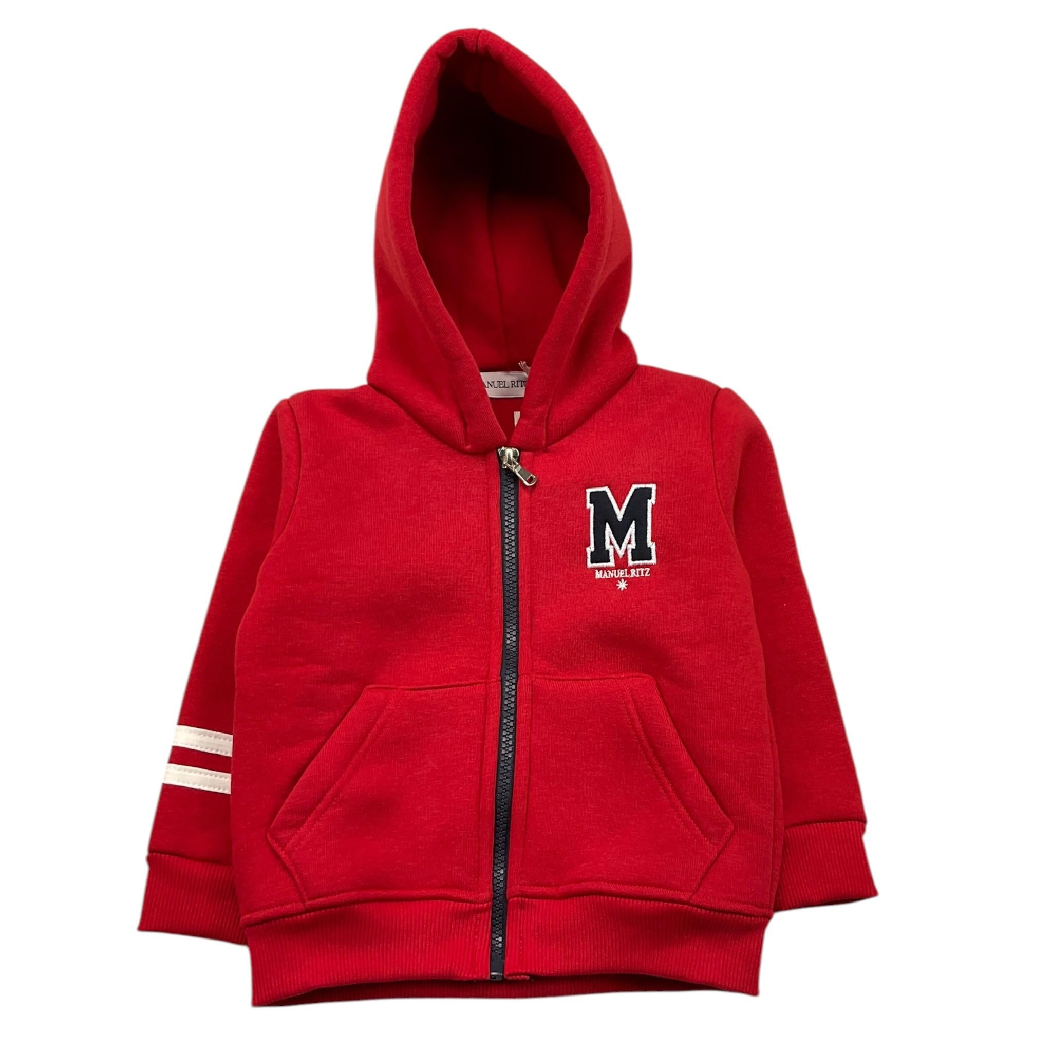 MANUEL RITZ felpa con zip e cappuccio tinta unita Rosso per Neonato MR2819N ROSSO MANUEL RITZ 