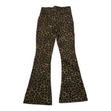 SAINT BARTH leggins tinta unita con fantasia maculata modello a zampa Marrone per Bambina ANRA002 MARRONE SAINT BARTH 