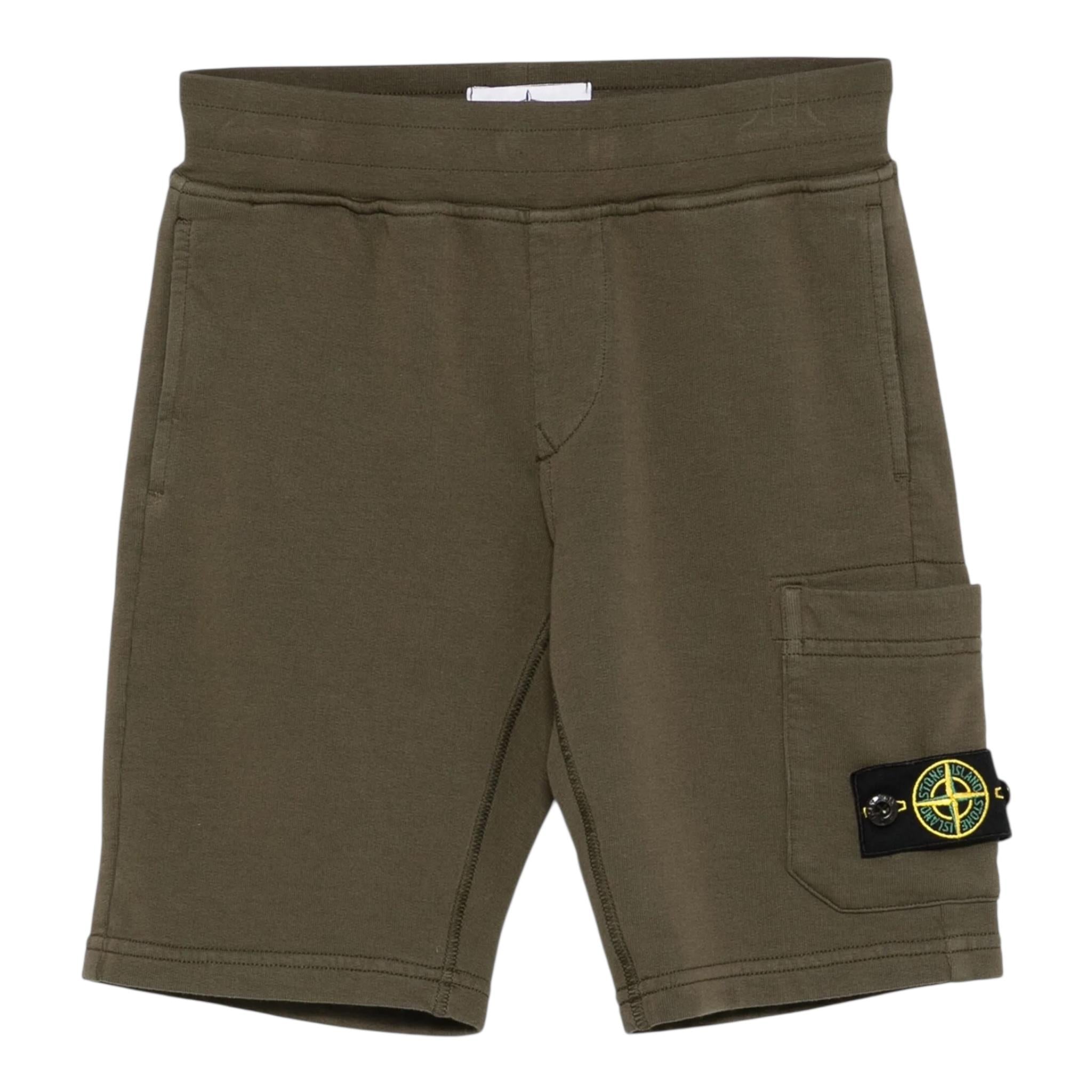 Stone Island Bermuda Tinta Unita con Elastico In Vita per Bambino K1S166S200006 VERDE STONE ISLAND 
