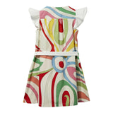 Emilio Pucci Abito Giromanic Stampa Fantasia Con Cinturino Multicolor Per Bambina