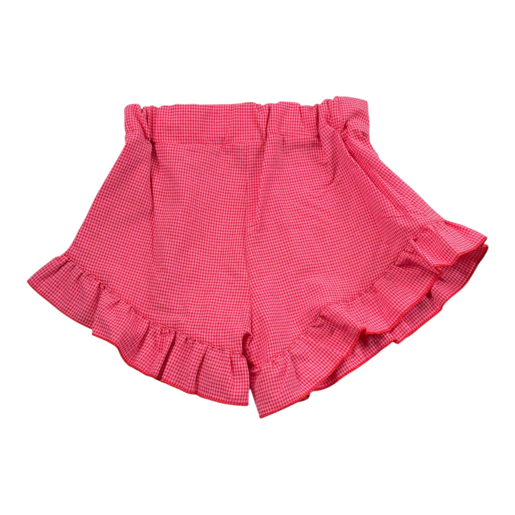 Piccola Ludo Short Tinta Unita con Fantasia A Quadri per Bambina BS10WB063J FRAGOLA PICCOLA LUDO 