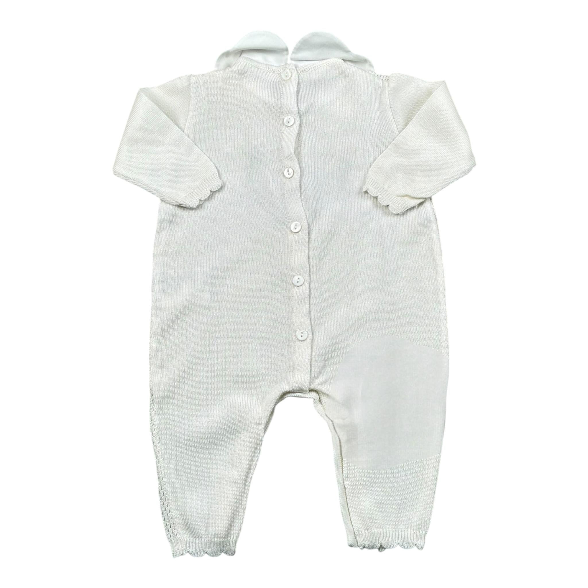 Le Coconne Tutina Tinta Unita con Ricami per Neonata LCN1940 PANNA LE COCONNE 