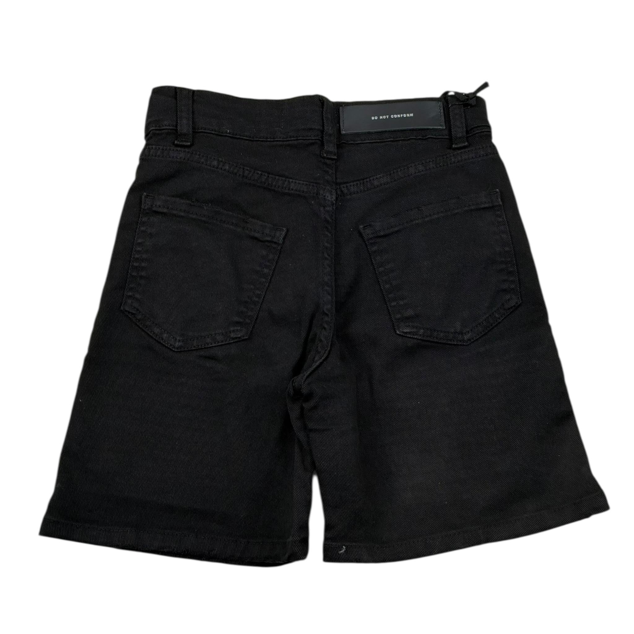 Do Not Conform Bermuda In Denim Tinta Unita con Girovita Regolabile per Bambino TAN007 NERO DO NOT CONFORM 
