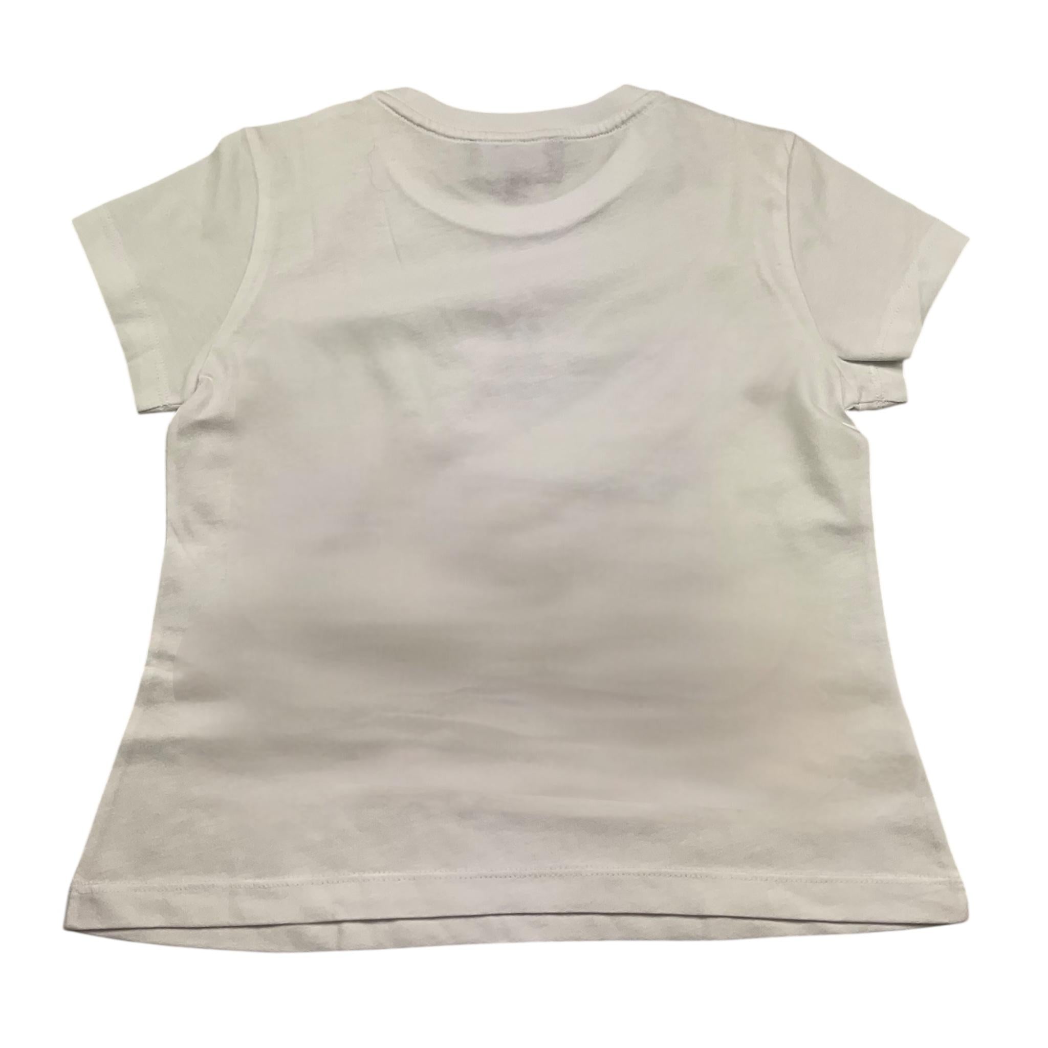 Emporio Armani T-Shirt Girocollo Tinta Unita con Ricami Logo per Bambino 3RD301 BIANCO EMPORIO ARMANI 