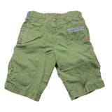 Berna Bermuda Tinta Unita Modello Cargo Con Elastico In Vita Verde Per Bambino
