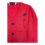 Cesare Paciotti Einfarbige Strickjacke mit Knöpfen Rot für Neugeborene