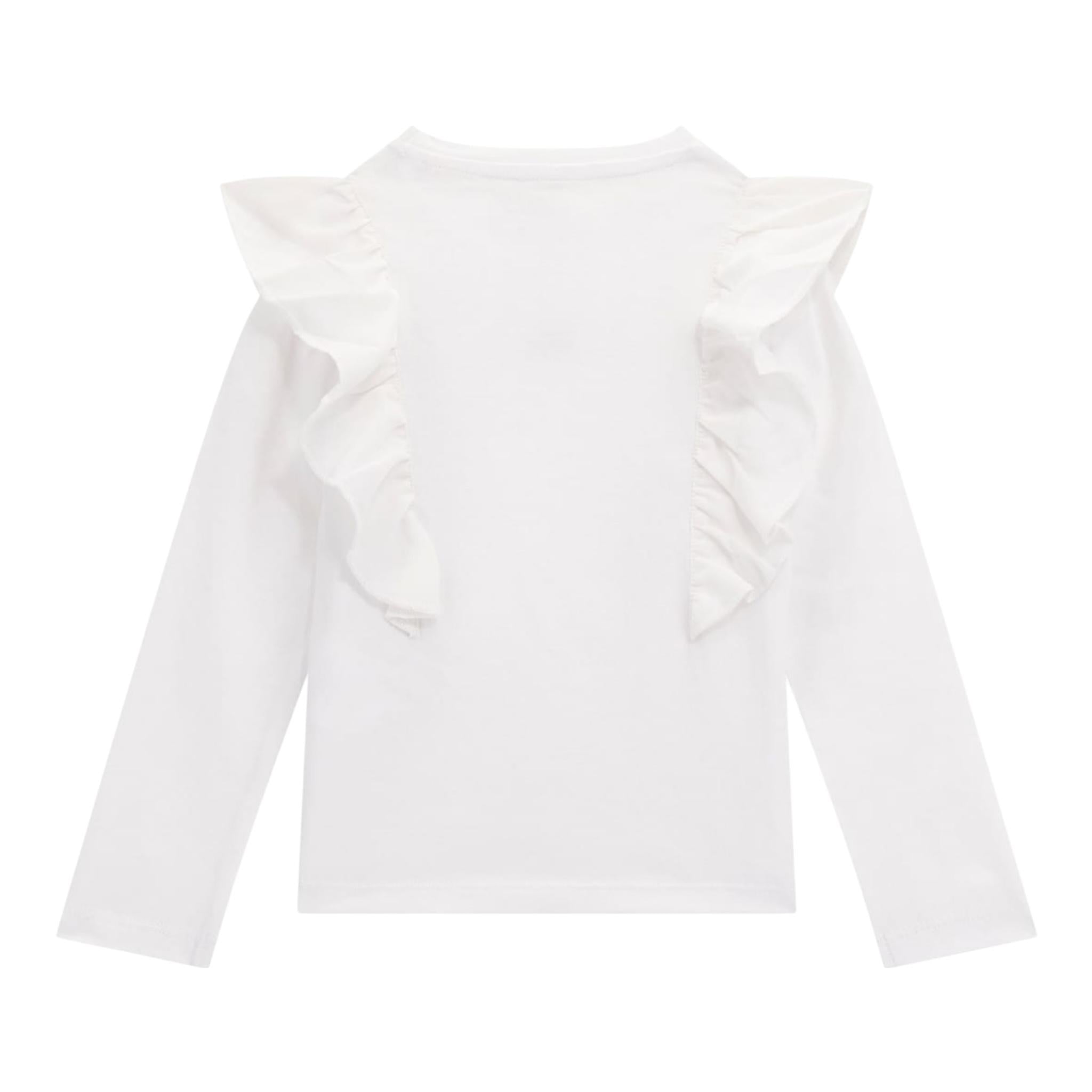 GUESS shirt girocollo tinta unita con rouches Bianco per Neonata K4YI30K6YW4 BIANCO GUESS 