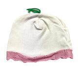 Colori Chiari Cappello Tinta Unita Con Profili In Contrasto Bianco Per Neonata