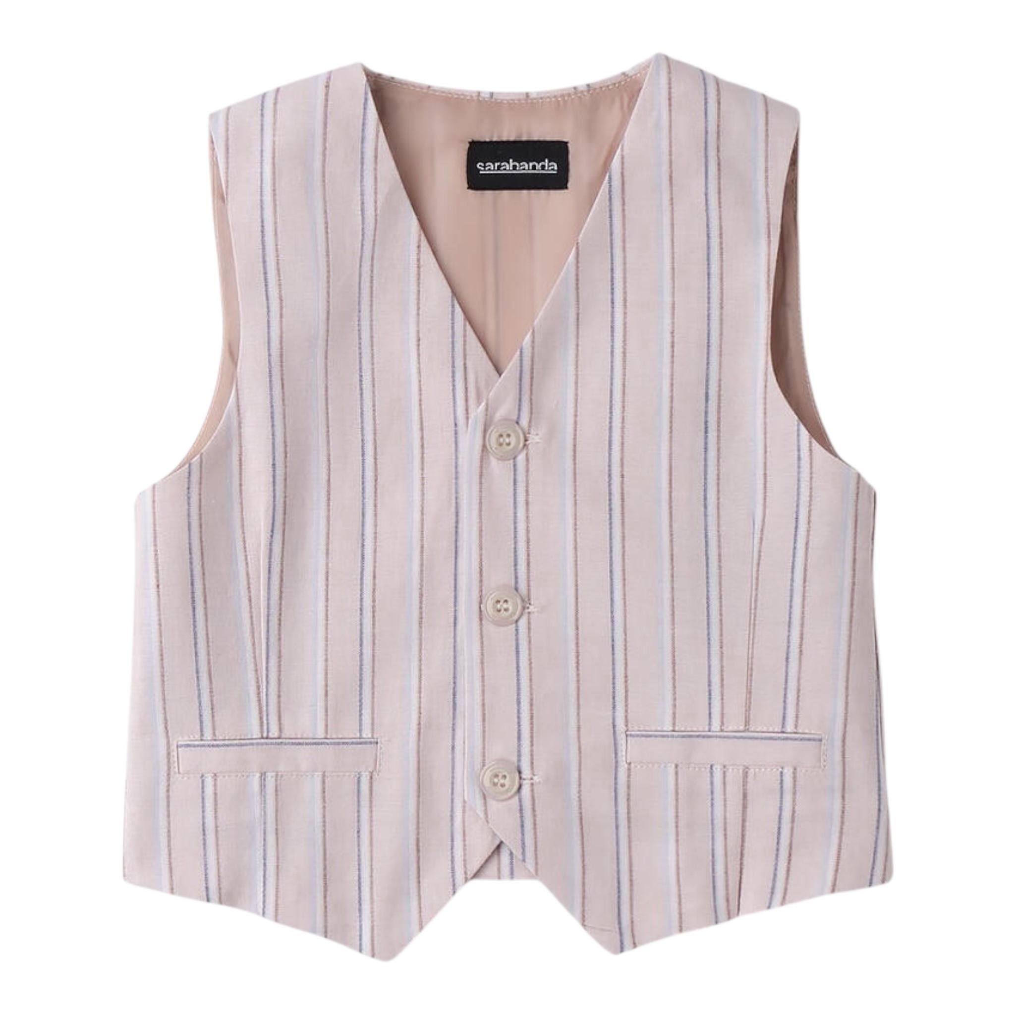 Sarabanda Gilet Tinta Unita Fantasia A Righe per Neonato 0B072N BEIGE SARABANDA 