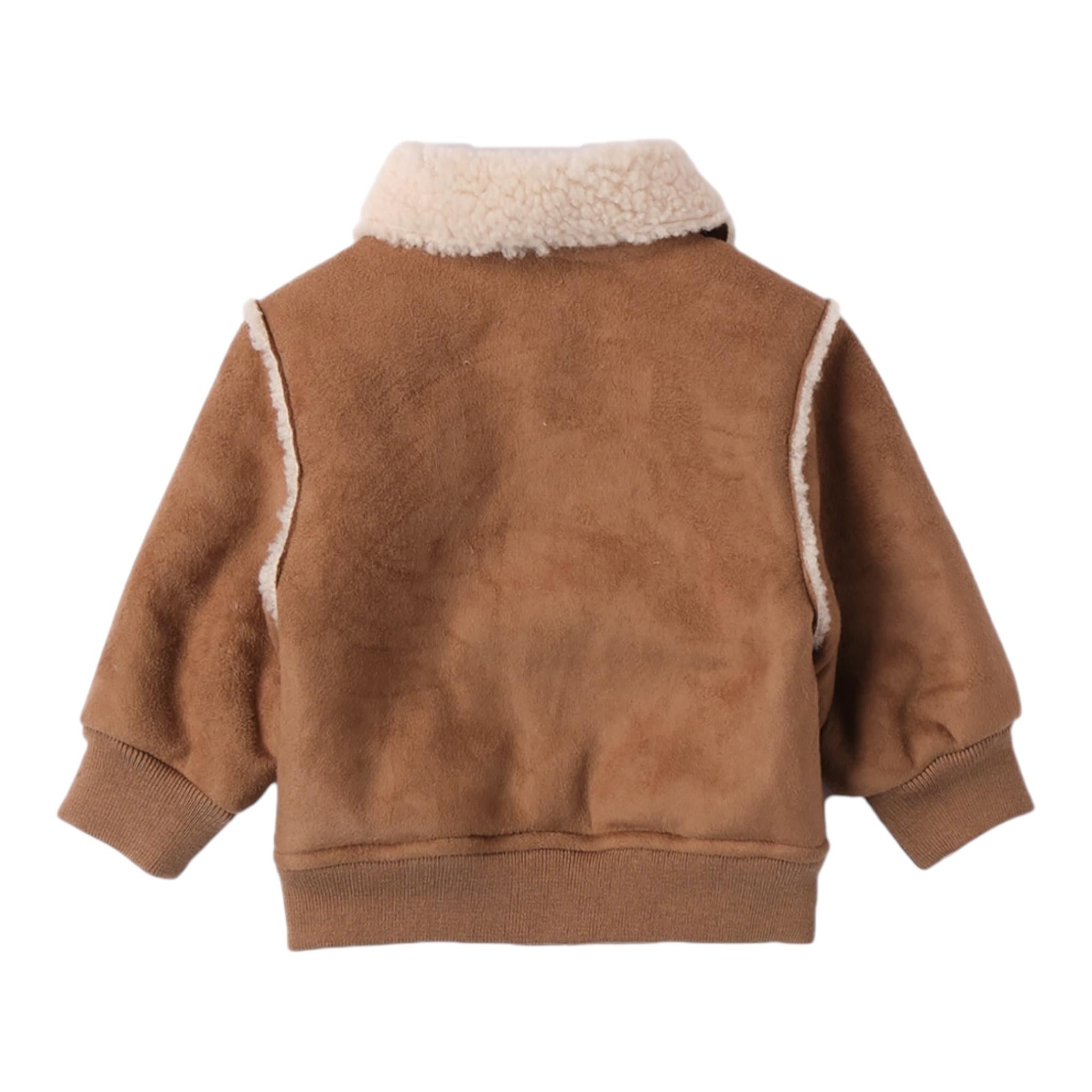 MINI BANDA giubbino modello montone tinta unita con zip Biscotto per Neonato 3A63 BISCOTTO MINI BANDA 