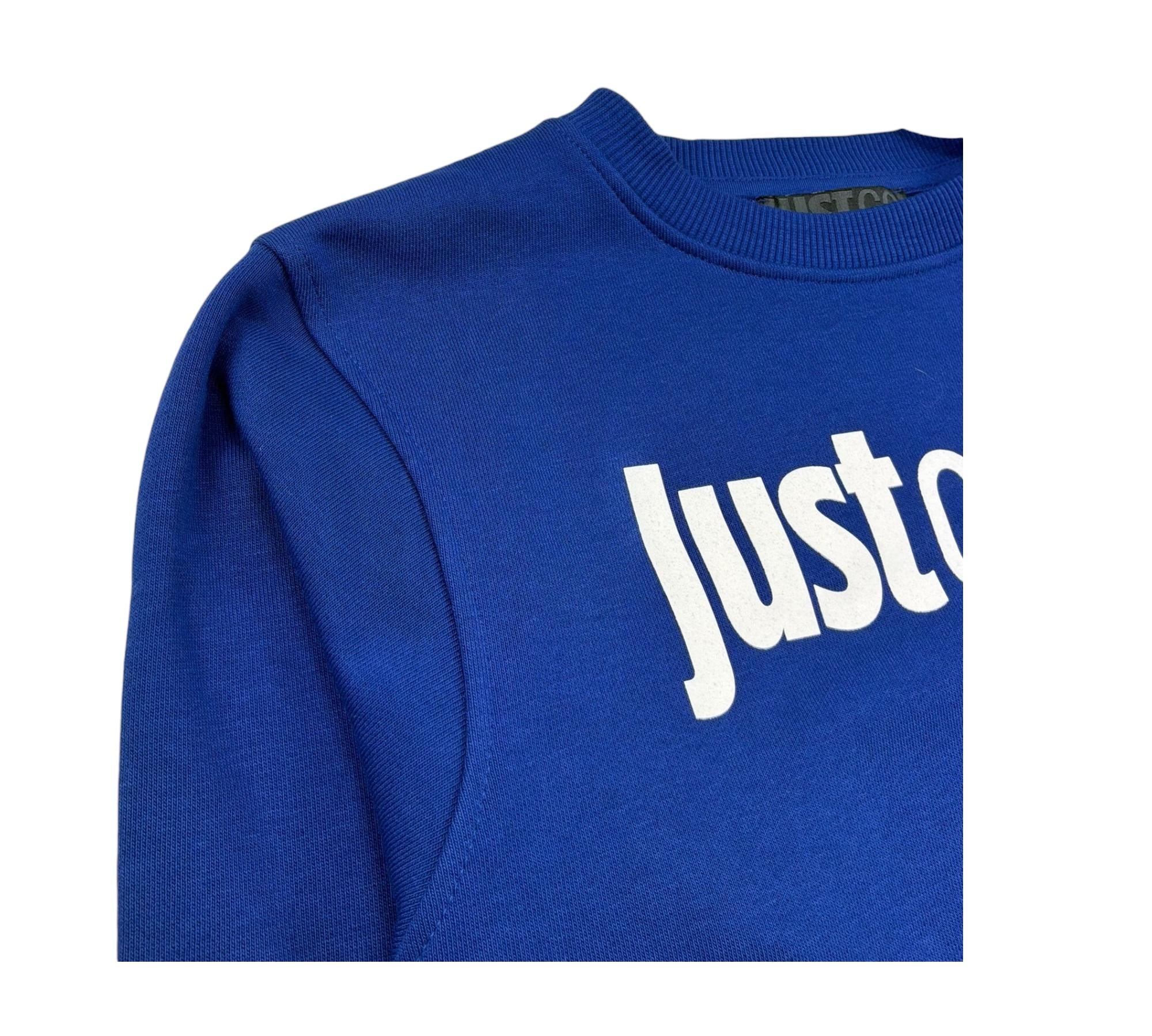 Just Cavalli Felpa Chiusa Girocollo Tinta Unita con Logo per Bambino JBP26009FE BLU JUST CAVALLI 