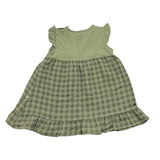 Petit Indi Einfarbiges Kleid mit Karomuster, halbe Ärmel, Grün für Baby-Mädchen