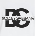 DOLCE & GABBANA felpa tinta unita con logo Bianco per Bambina L5JWAC BIANCO DOLCE & GABBANA 