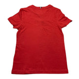Tommy Hilfiger T-Shirt Girocollo Tinta Unita con Logo per Bambino KB0KB06879 ROSSO TOMMY HILFIGER 