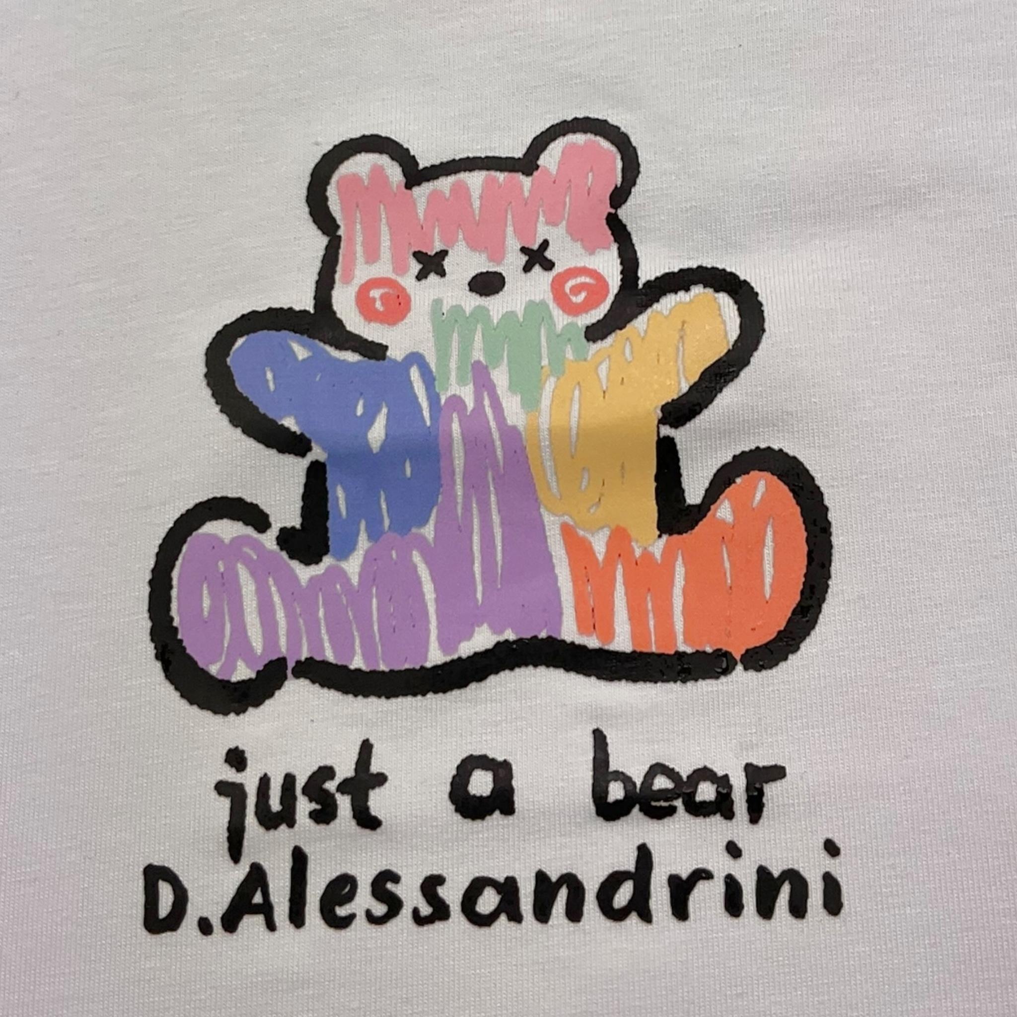 Daniele Alessandrini T-Shirt Girocollo Tinta Unita con Stampa per Neonato 1296M00261N BIANCO DANIELE ALESSANDRINI 