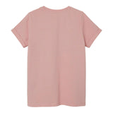 Name.It T-Shirt Girocollo Tinta Unita Con Stampa In Contrasto Rosa Per Bambina