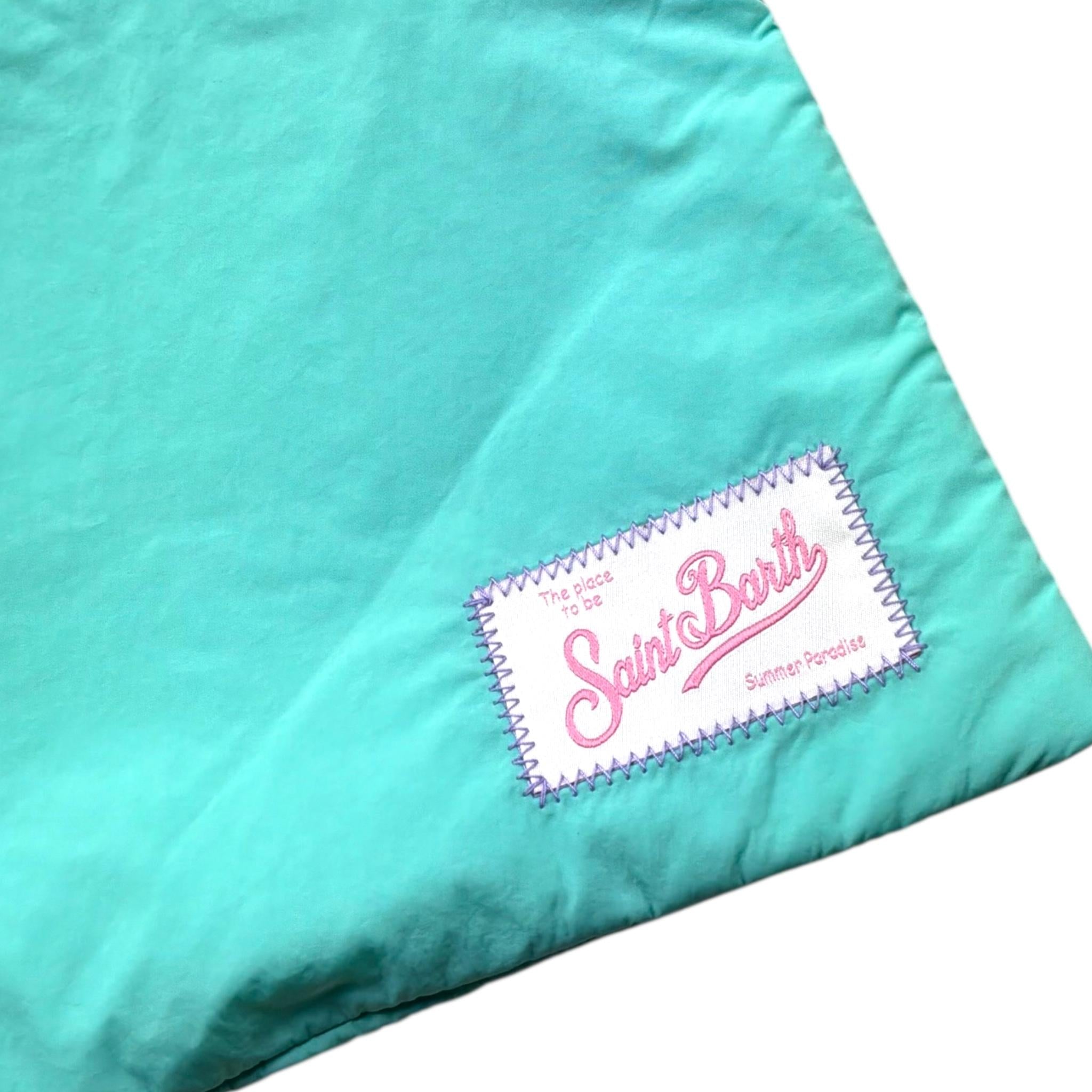 Saint Barth Pochette Tinta Unita con Stampa per Bambina PAREASY VERDE ACQUA SAINT BARTH 