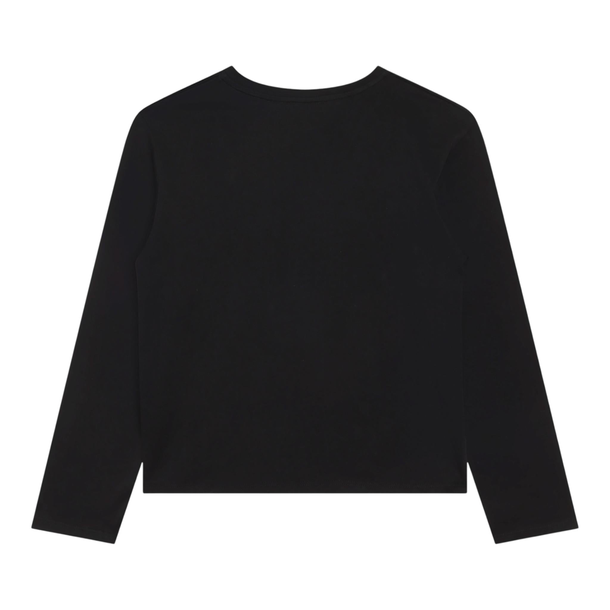 GIVENCHY shirt girocollo tinta unita con con brillantini Nero per Bambina H15335 NERO GIVENCHY 