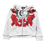 Just Cavalli Completo 2 Pezzi Pantalone-Felpa Tinta Unita con Zip Cappuccio E Stampa per Neonato JIP26056CF BIANCO JUST CAVALLI 
