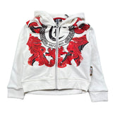 Just Cavalli Completo 2 Pezzi Pantalone-Felpa Tinta Unita con Zip Cappuccio E Stampa per Neonato JIP26056CF BIANCO JUST CAVALLI 