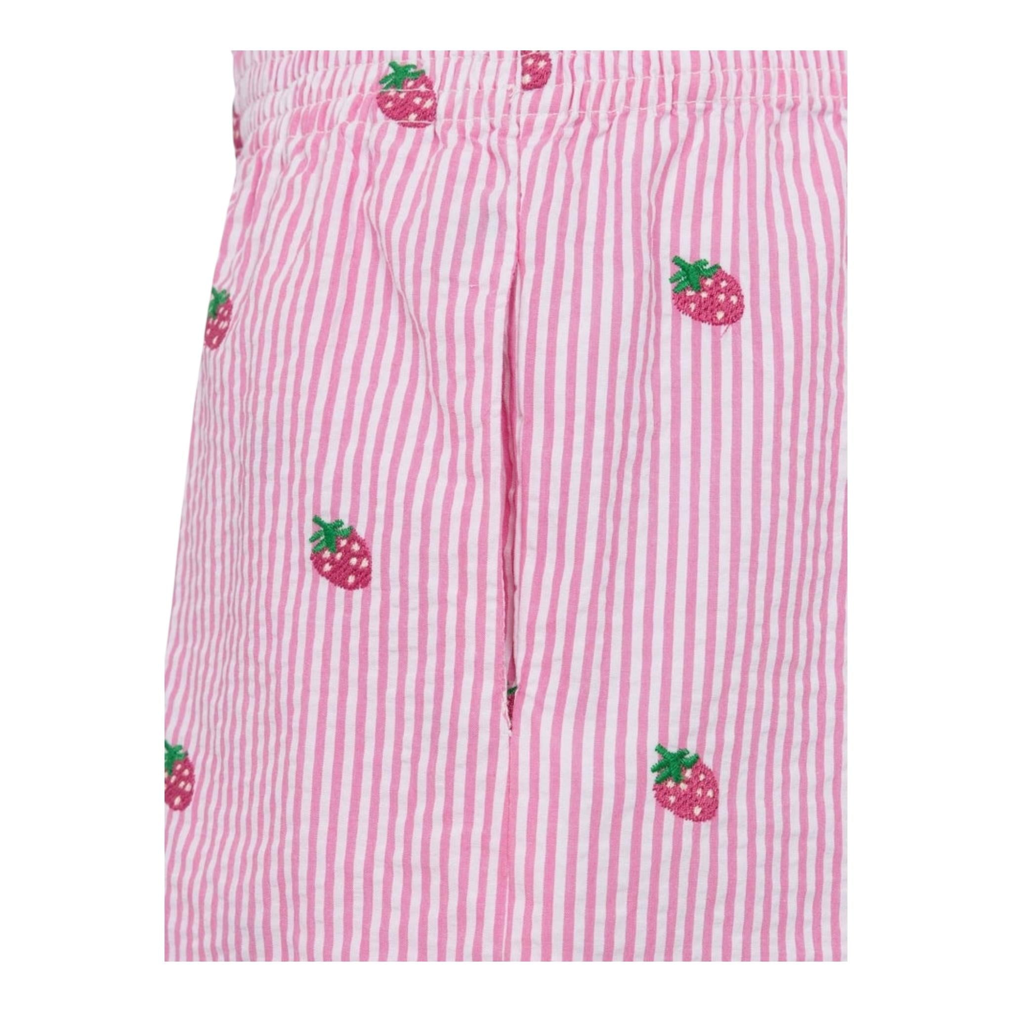 Saint Barth Short Bicolore con Fantasia A Righe per Bambina MEA001 BIANCO/ROSA SAINT BARTH 