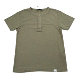 Please T-Shirt Tinta Unita con Bottoni per Bambino ME07030B72 VERDE PLEASE 