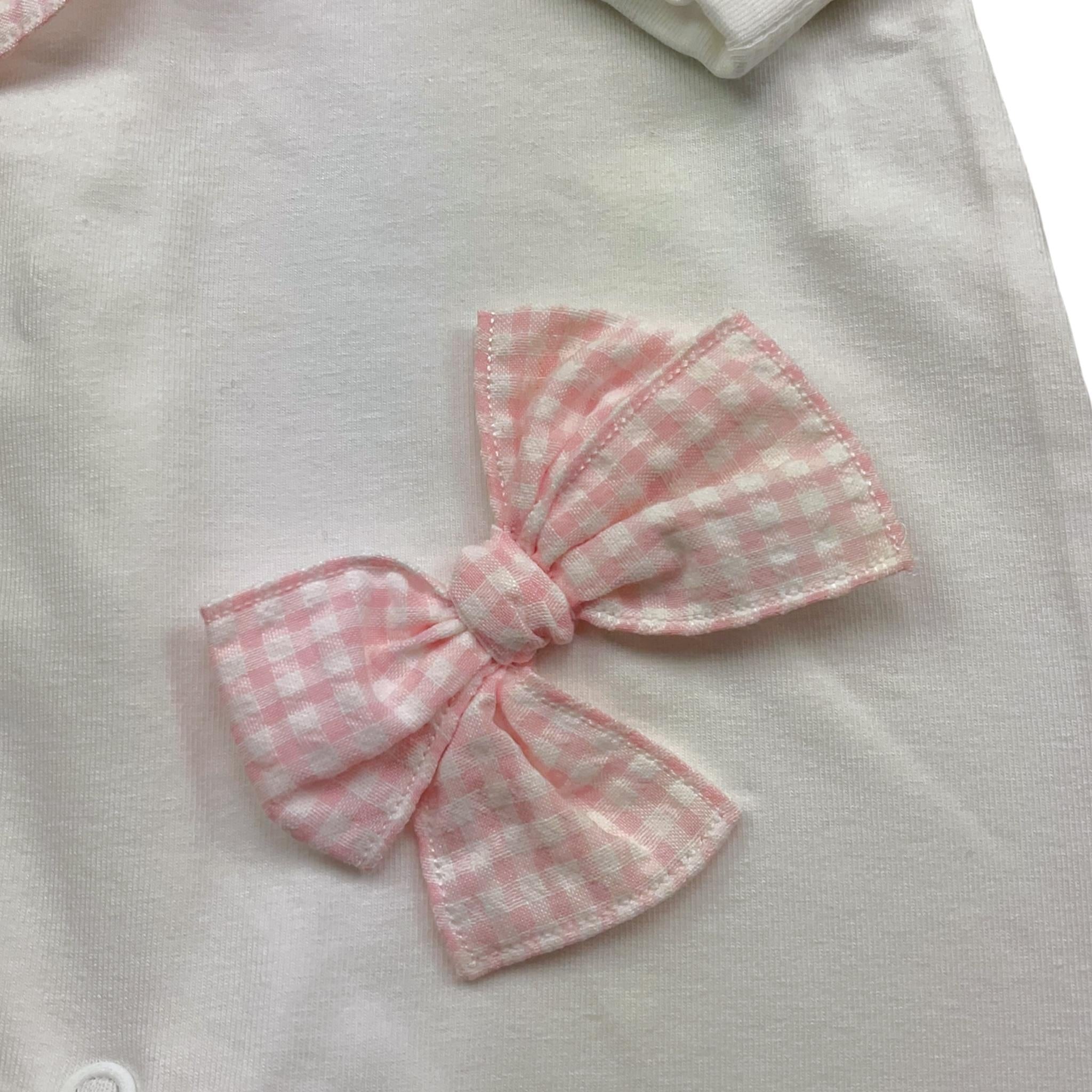 MARLU' tutina tinta unita con fiocco Bianco per Neonata EC1414 BIANCO MARLU' 