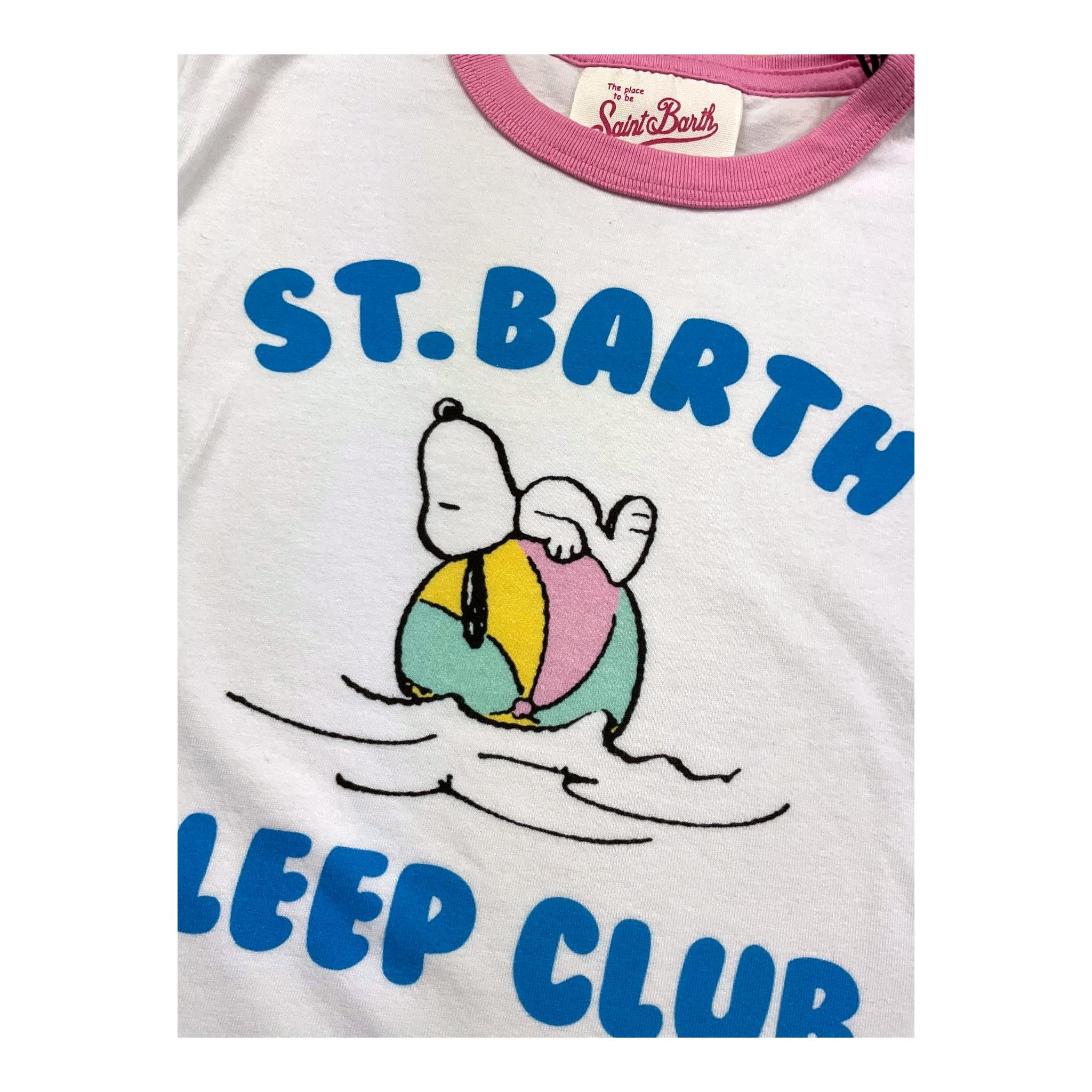 Saint Barth T-Shirt Girocollo Tinta Unita con Stampa per Bambina ELLY003019 BIANCO SAINT BARTH 