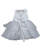 abito cerimonia tinta unita con tulle IM23B36 BIANCO ISABEL & MARTINEZ 