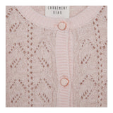 Carre'Ment Beau Cardigan Tinta Unita con Trafori Rosa per Bambina