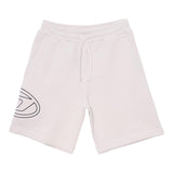 Diesel Bermuda In Felpa Tinta Unita Con Stampa Logo Beige Per Bambino