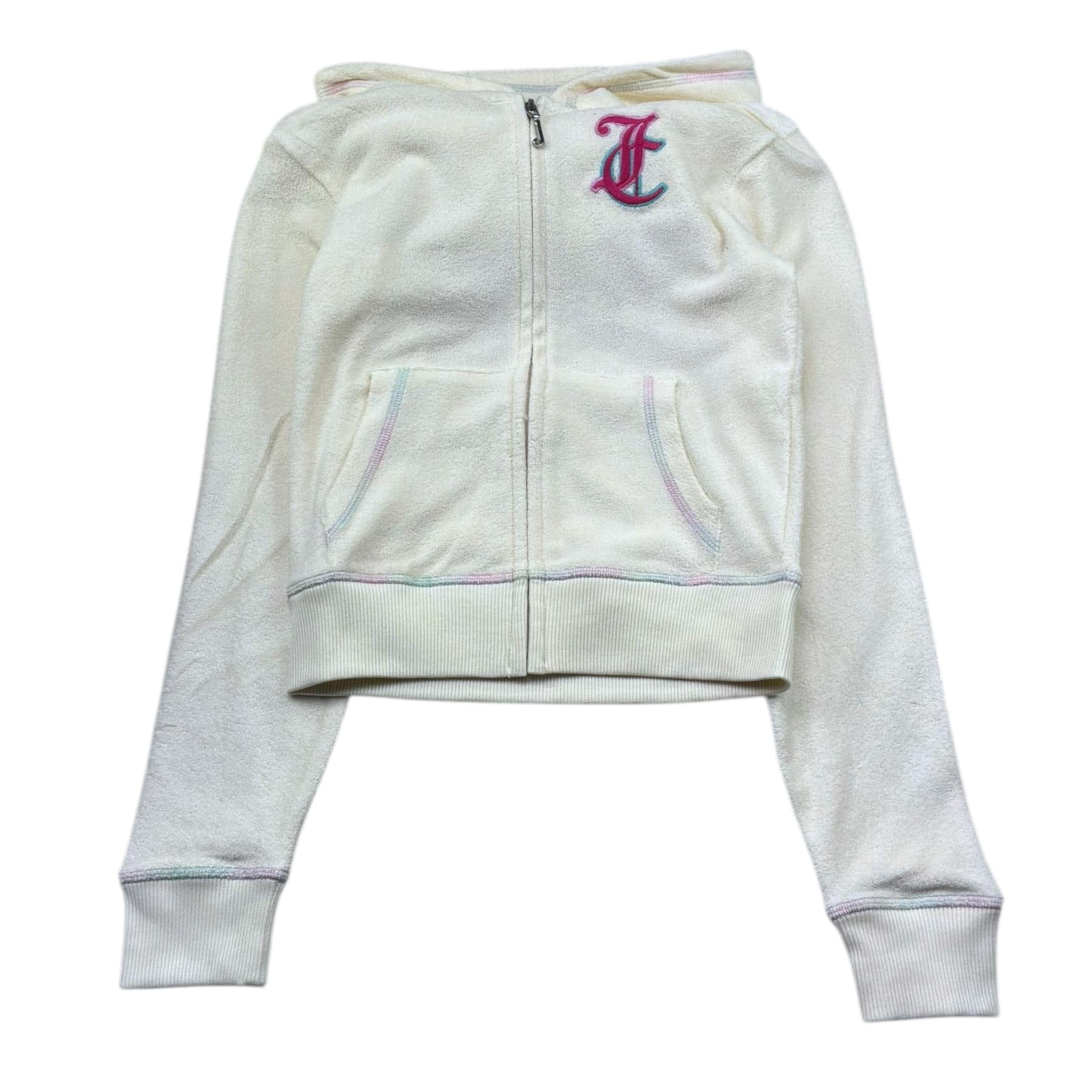 Juicy Couture Felpa con Zip E Cappuccio Tinta Unita per Bambina JBX6524 PANNA JUICY COUTURE 
