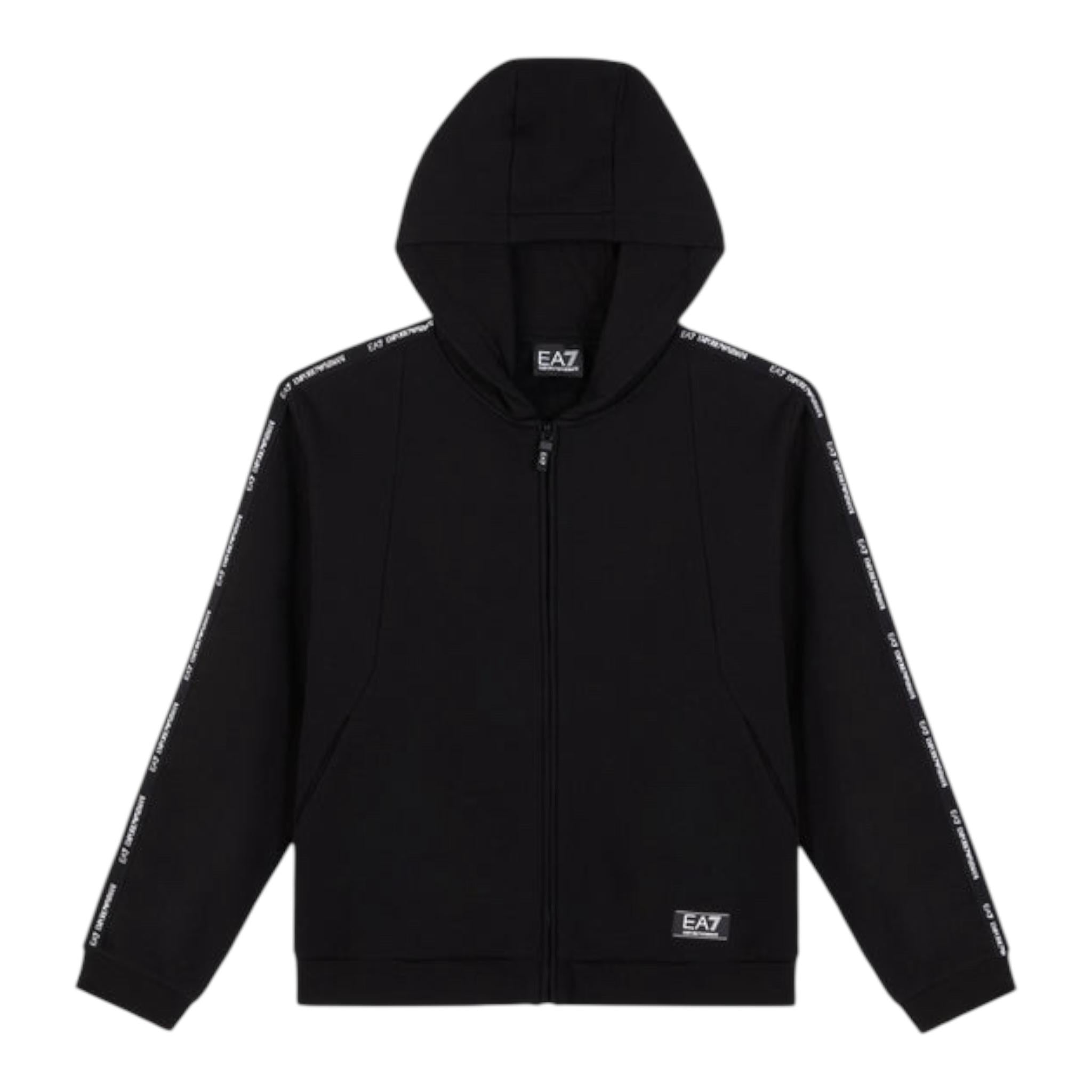 EMPORIO ARMANI felpa con zip e cappuccio tinta unita Nero per Bambino 6DBM65 NERO EMPORIO ARMANI 