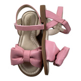 Florens The Little – Einfarbige Sandalen mit rosa Schleife für Babys