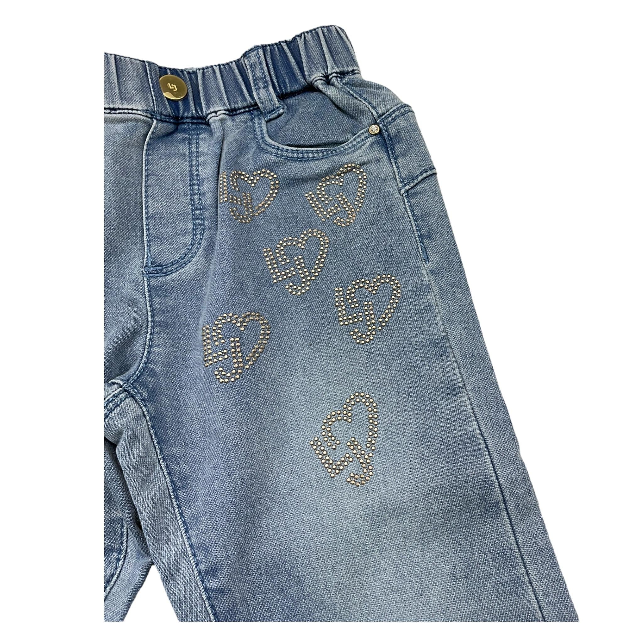 LIU JO jeans tinta unita modello zampa Azzurro per Bambina KF4019 AZZURRO LIU JO 
