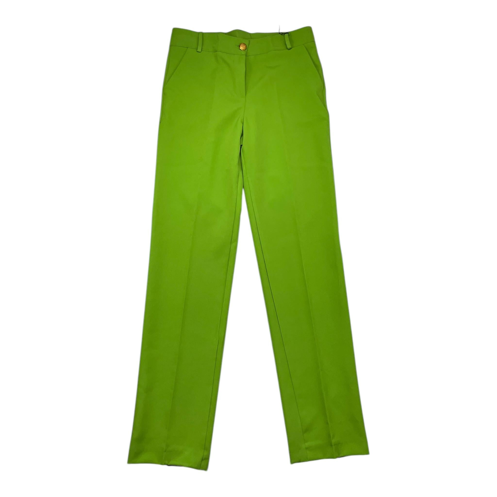Janice Pantalone Tinta Unita Cn Girovita Regolabile Verde Per Bambina JN507R VERDE JANICE 