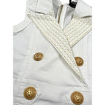 Balmain Abito Giromanica Tinta Unita con Applicazioni per Bambina BS1C12 BIANCO BALMAIN 