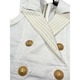 Balmain Abito Giromanica Tinta Unita con Applicazioni per Bambina BS1C12 BIANCO BALMAIN 