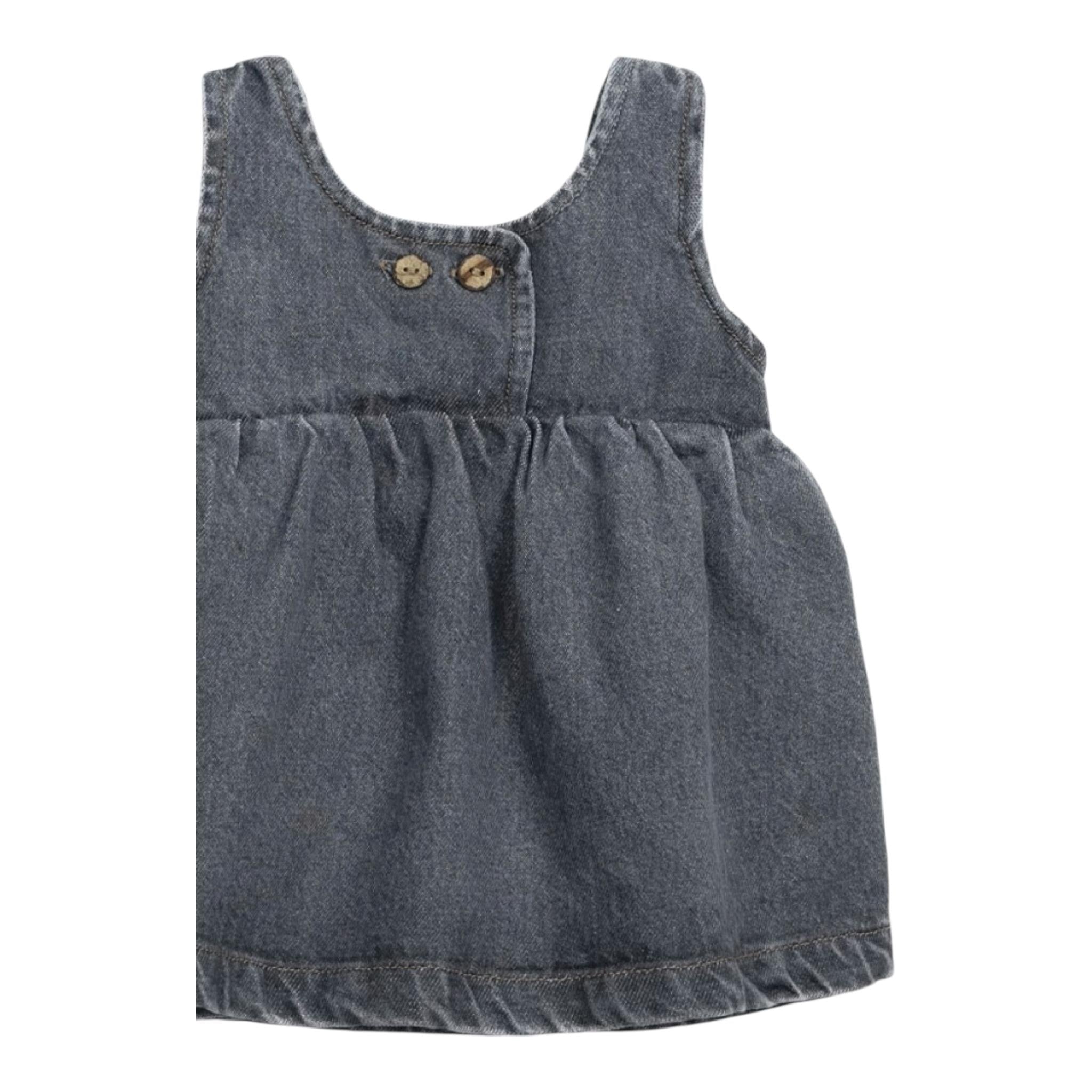 PLAY UP abito in denim tinta unita con bottoni Nero per Neonata PA022AP11457 NERO PLAY UP 