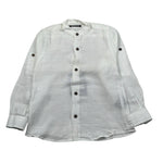 Never Too Camicia Manica Lunga Tinta Unit con Collo Coreano Panna per Bambino NT1668B PANNA NEVER TOO 