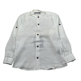 Never Too Camicia Manica Lunga Tinta Unit con Collo Coreano Panna per Bambino NT1668B PANNA NEVER TOO 