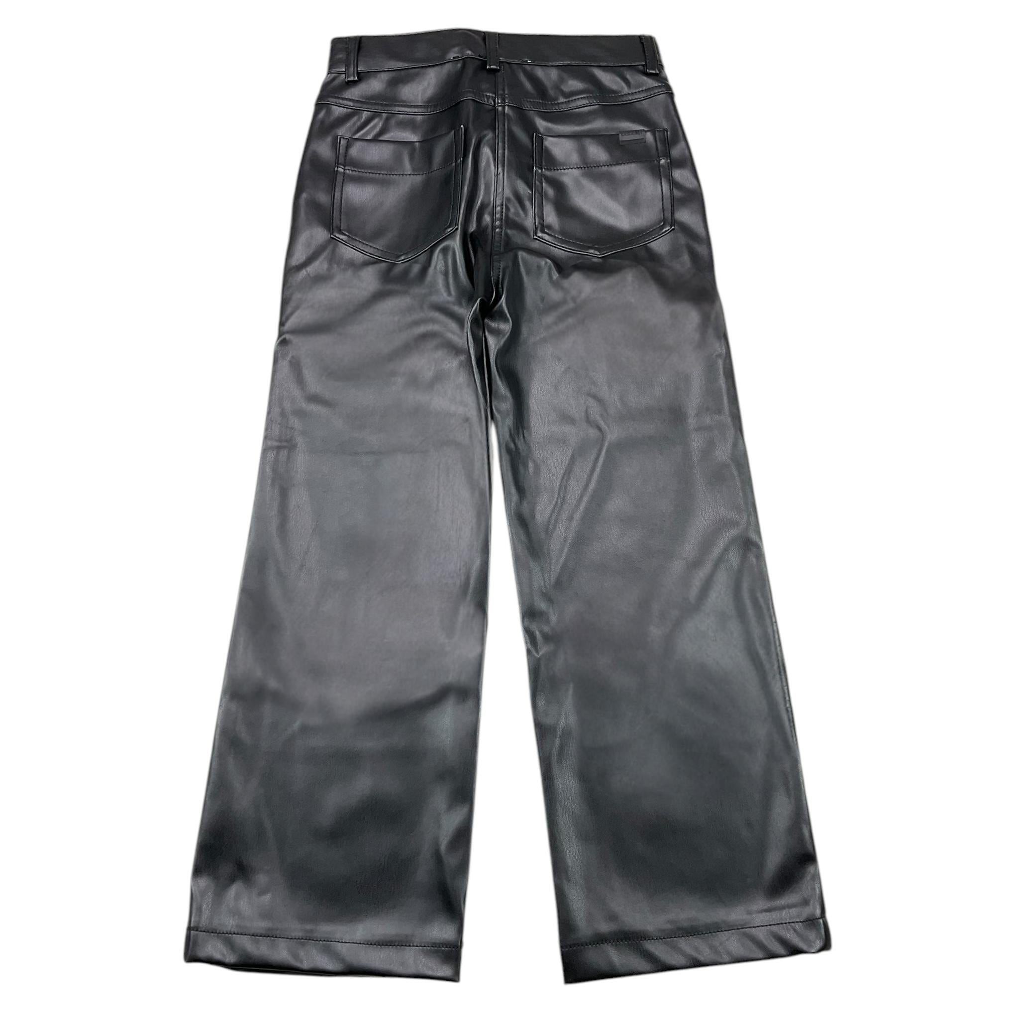 BOBOLI pantalone in ecopelle tinta unita modello palazzo Nero per Bambina 729121 NERO BOBOLI 